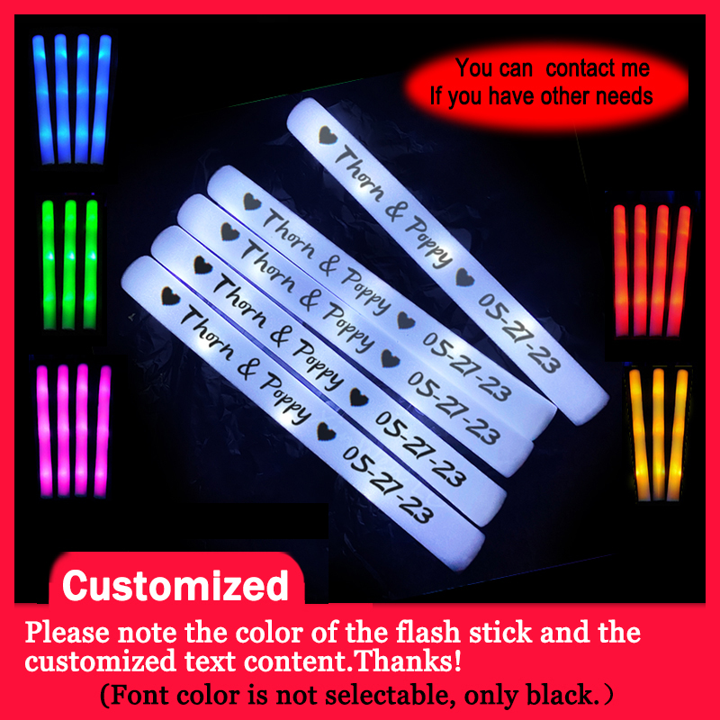 Wedding Supply In Bulk - 20/30/40/60/80/100/120 buah Tongkat Busa LED RGB