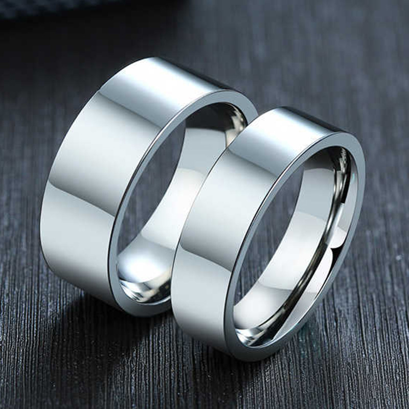Wedding Zone - 3/4/6/8mm cincin baja tahan karat lebar