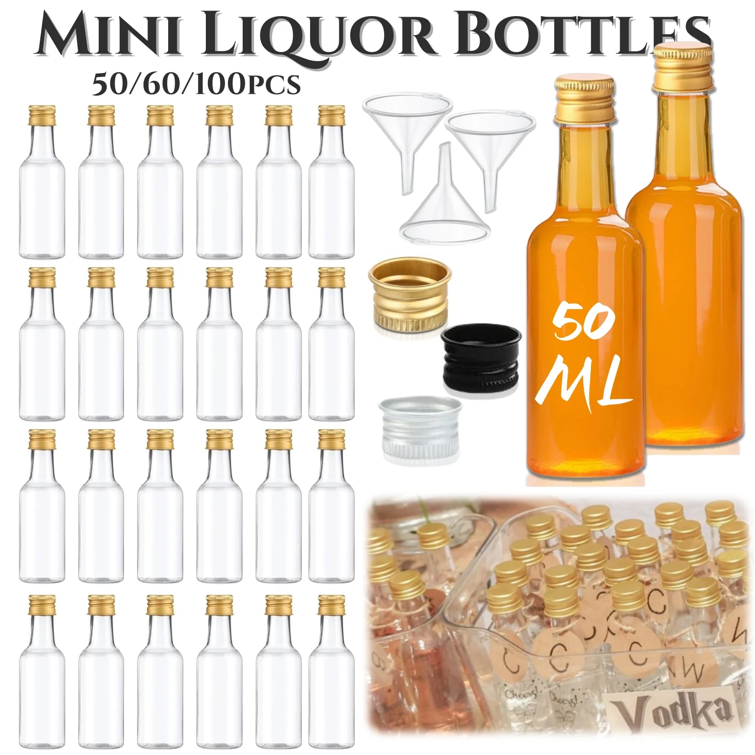 Wedding Alcohol Supply - 50-100 buah Botol Minuman Keras Mini