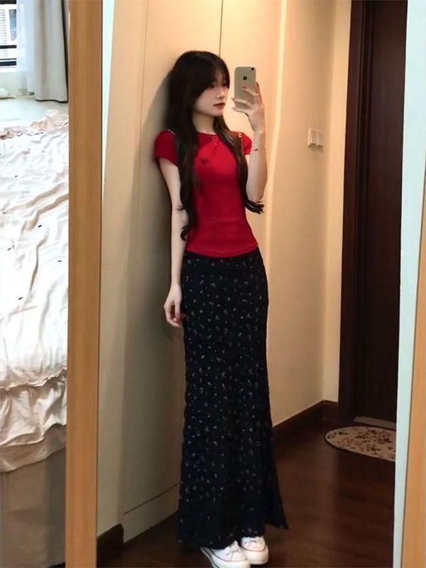 Good Floral & Wedding Decor Supply Photos - Kaus Lengan Pendek Merah Cantik Musim