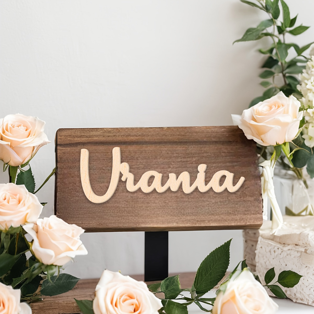 Papan nama kayu solid minimali - Wedding Shop ulasan dan harga