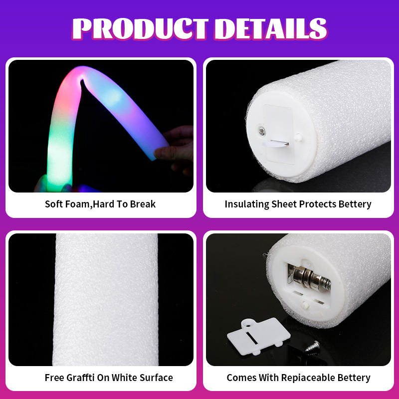 Tongkat busa cahaya LED RGB wa - Wedding Supply In Bulk ulasan dan harga